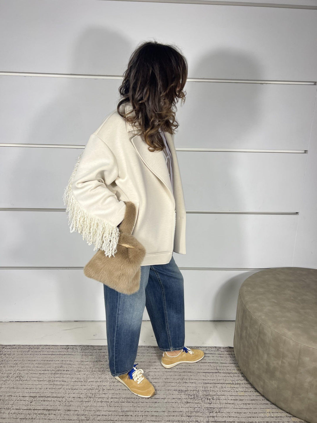 borsa a sacchetto in ecovisione beige XOAB3904 CARLA G. ACCESSORI