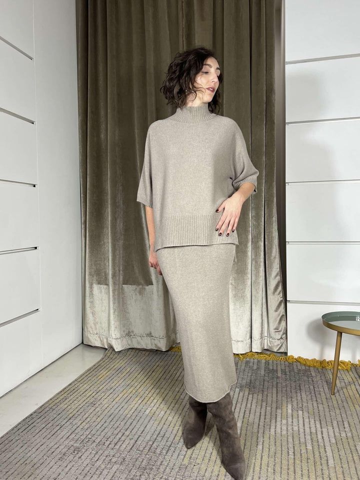 gonna in maglia taupe G30258861928 IMPERIAL