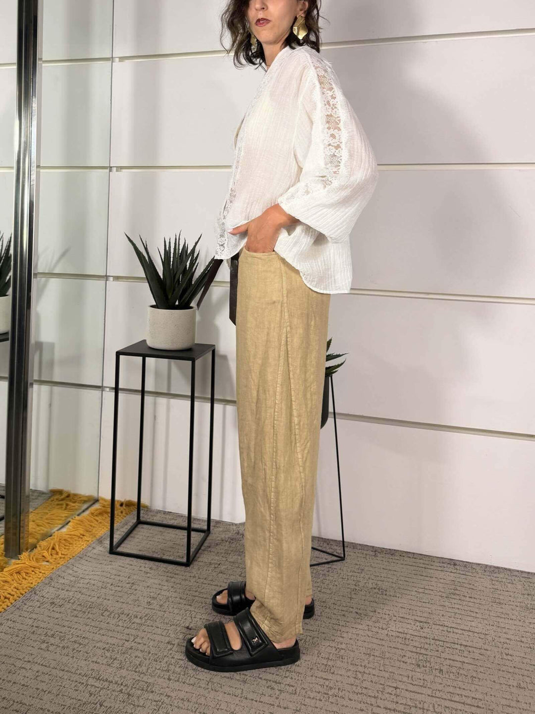 pantalone barrel in lino safari 12402SAFARI SUSY MIX