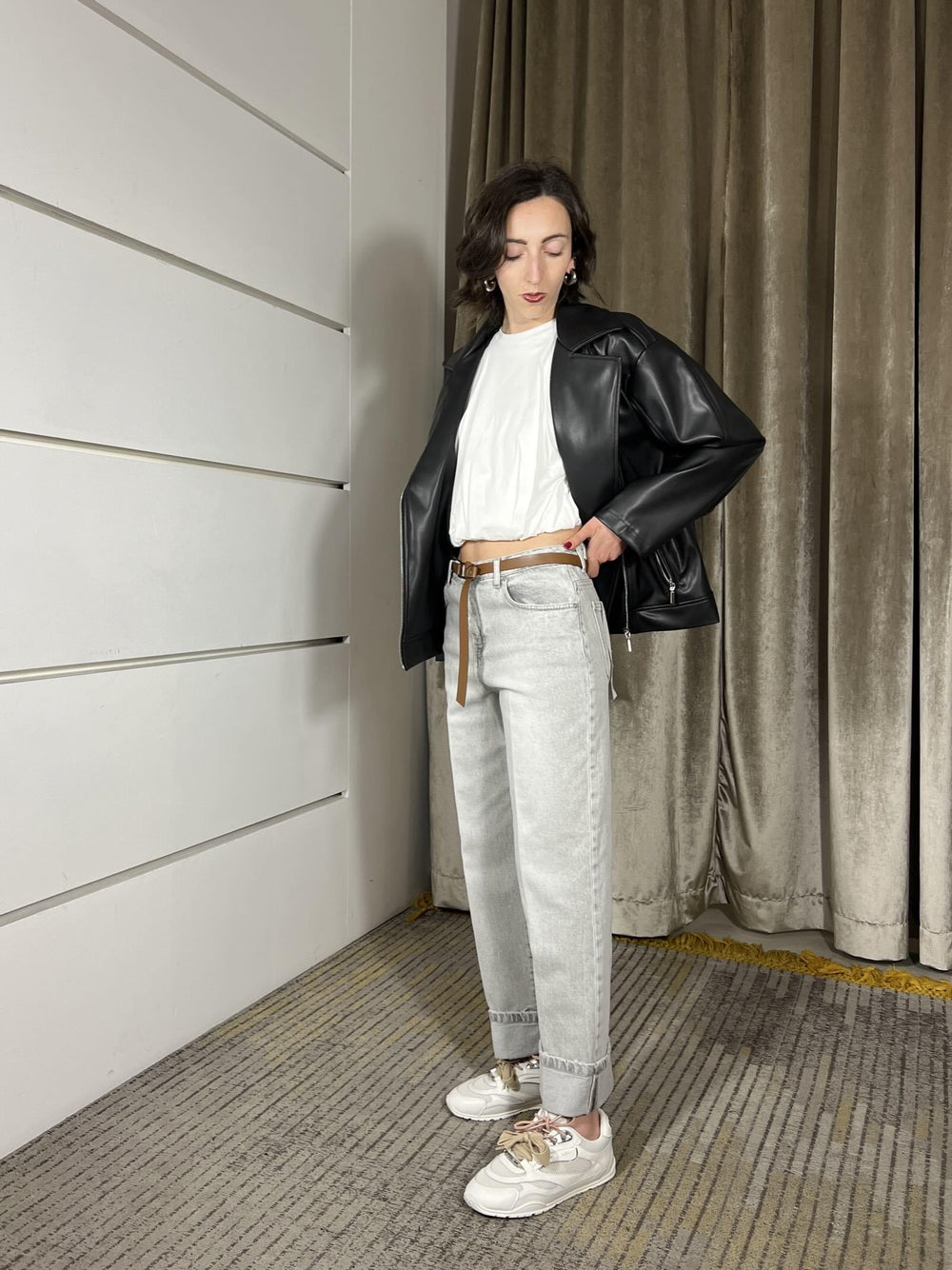 jeans mandy con cintura elasticizzato grigio PLS-Q040GRIGIO HAVE ONE