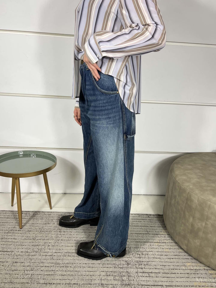 jeans baloon con zip e pince denim medio scuro SICURO ZIP PANTALONEPJZ PINKO