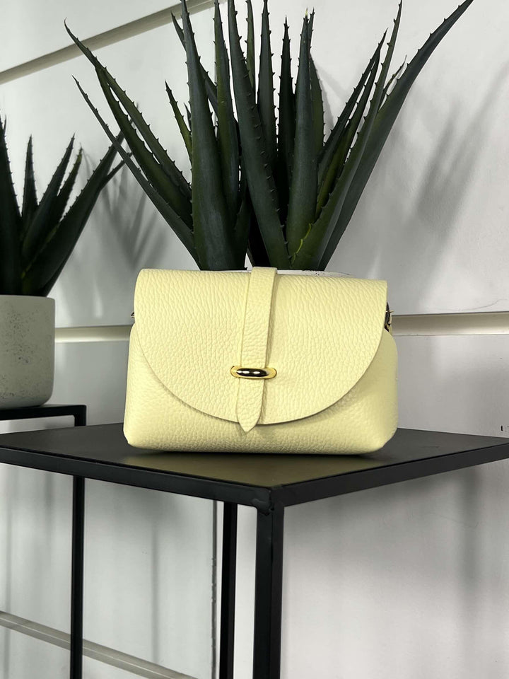 borsa in vera pelle lime con tracolla a catena 5363SOFT LIME FEMME CAFE SELECTION