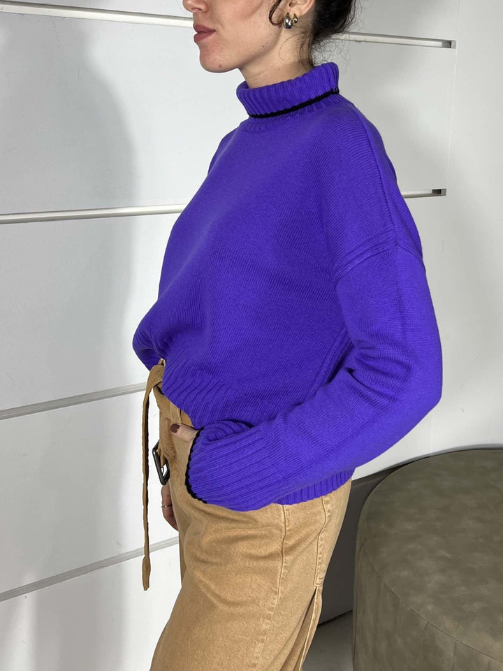 Dolcevita viola in maglia FALKLAND MAGLIAW21 PINKO