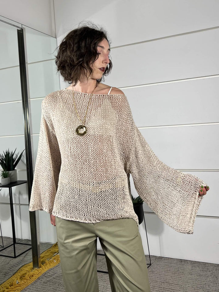 maglia a rete, manica lunga beige 3AB3026BEIGE 06/1 VICOLO