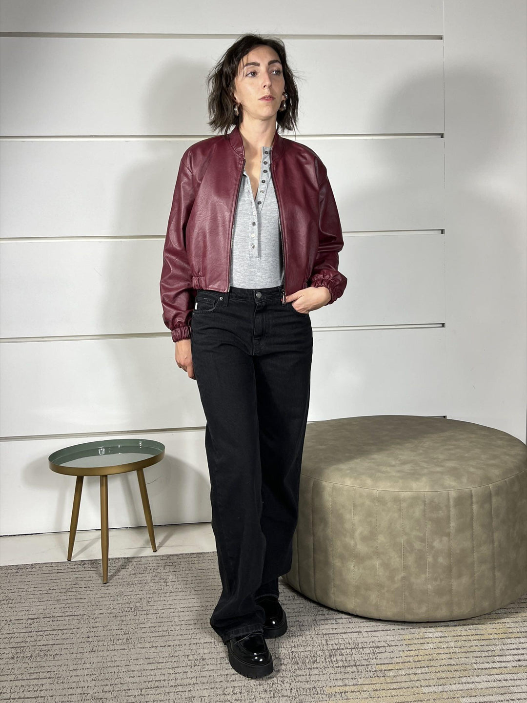 bomber in ecopelle vino J781D4VINO SUSY MIX