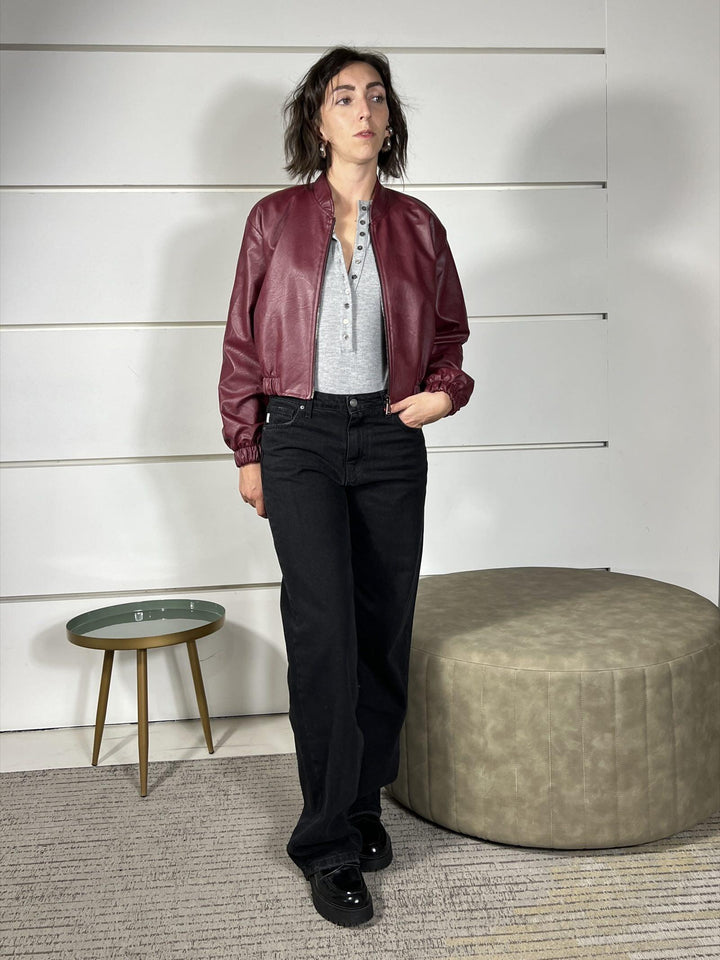 bomber in ecopelle vino J781D4VINO SUSY MIX
