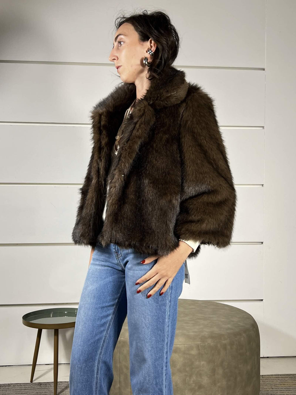 ecopelliccia corta moro I251171MORO SUSY MIX