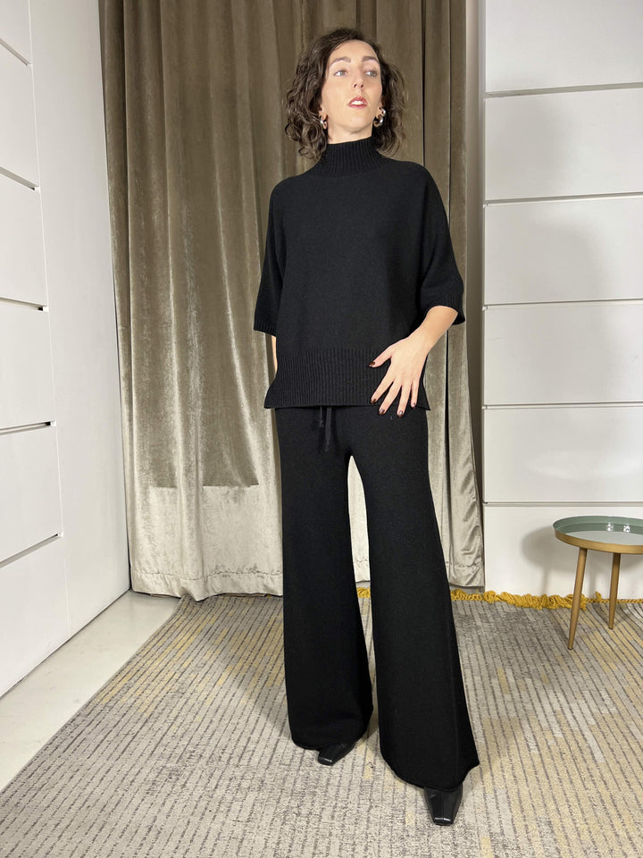 pantalone in maglia a palazzo nero P30258851900 IMPERIAL