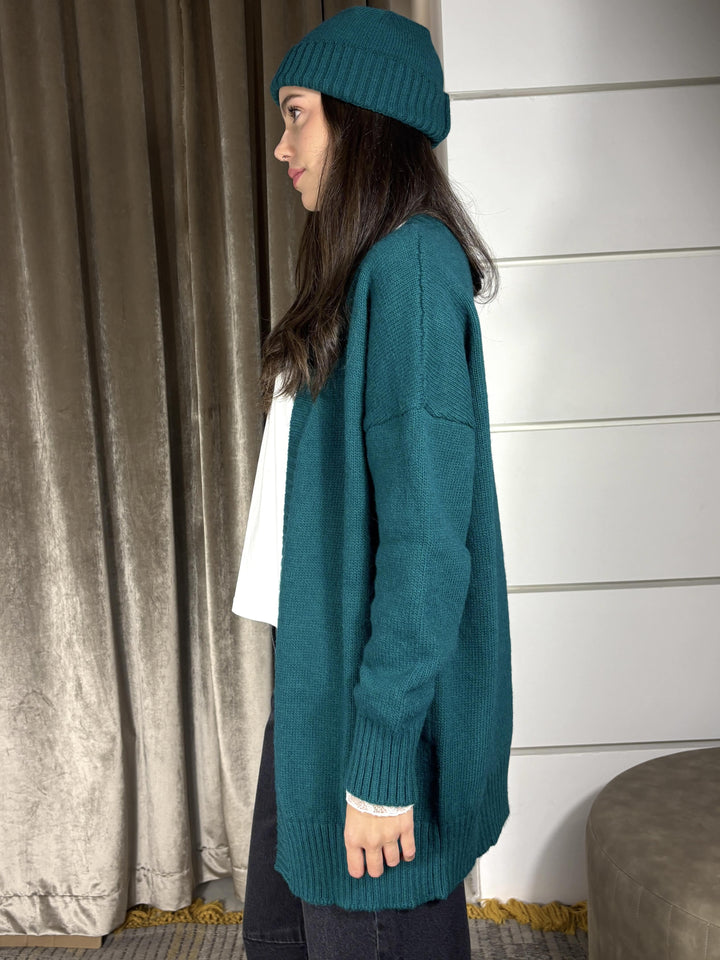 CARDIGAN LUNGO VERDE CEBA5226 CARLA G. MAGLIE