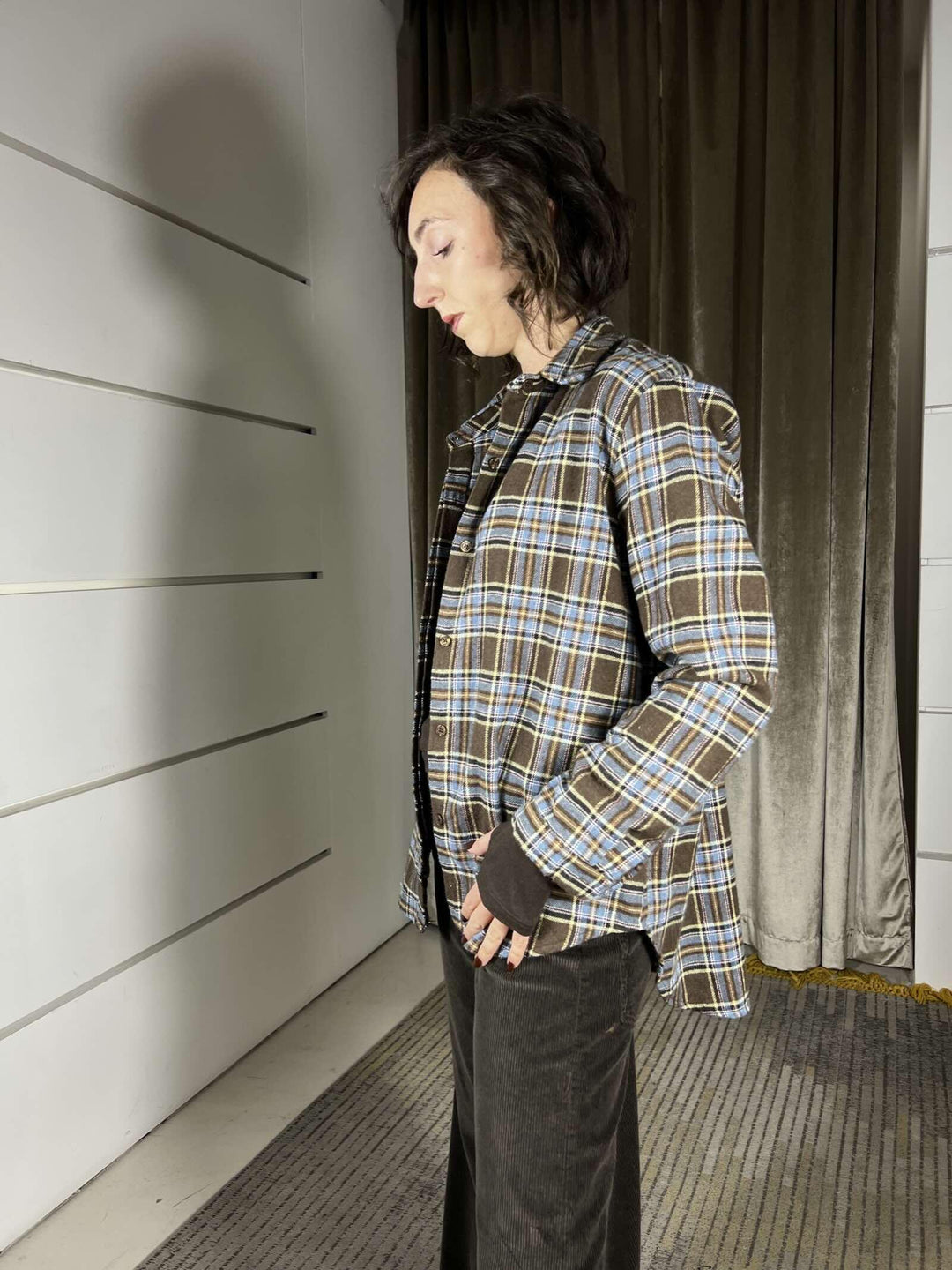 camicia quadri moro e celeste CJK-P158MORO/CELESTE HAVE ONE