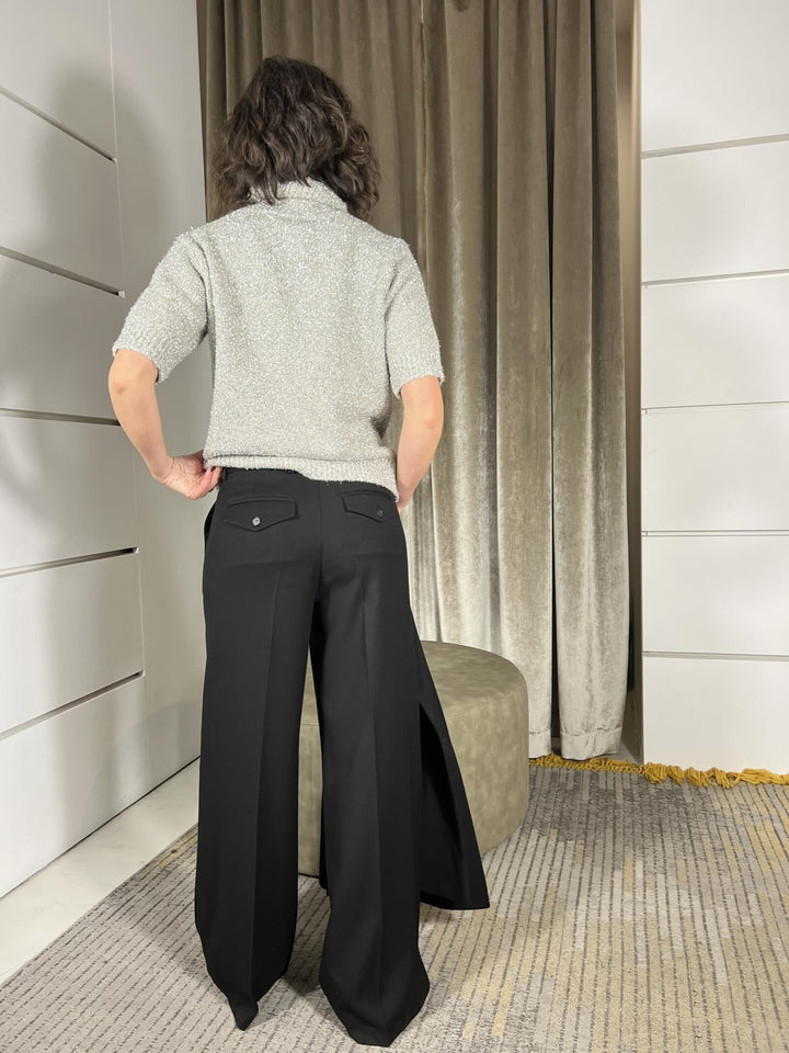 pantalone nero a palazzo TF1707NERO VICOLO