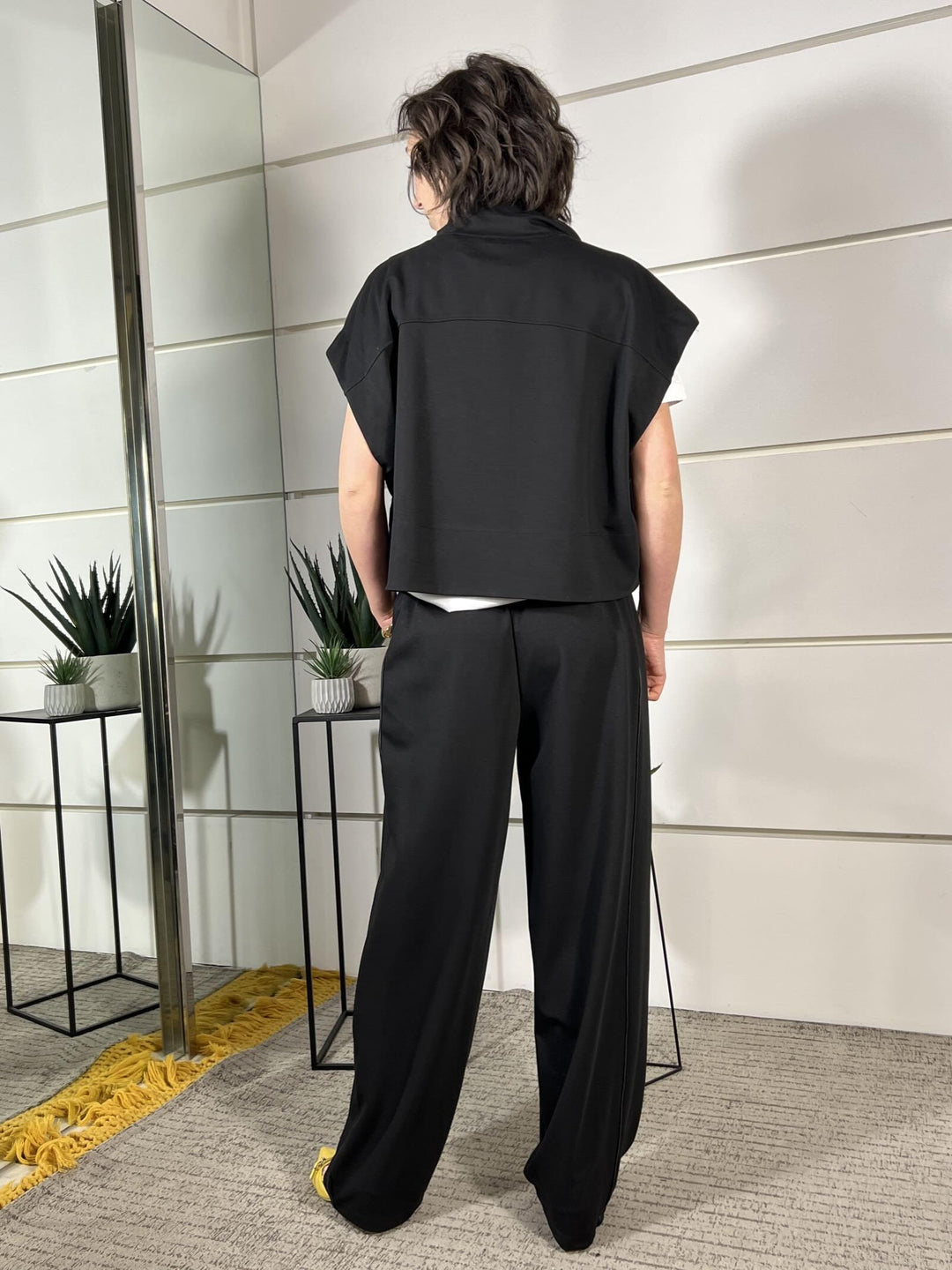pantalone balloon con riga a lato nero SMXP0034NERO SUSY MIX