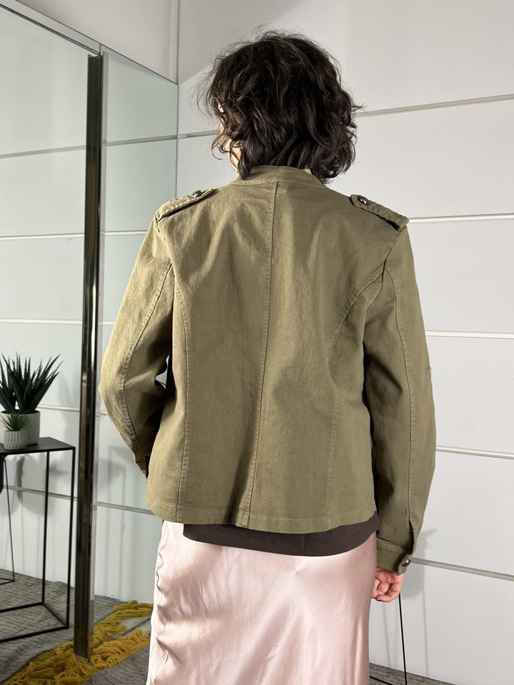 giacca military in cotone verde militare 2023194VERDE MILITARE SUSY MIX