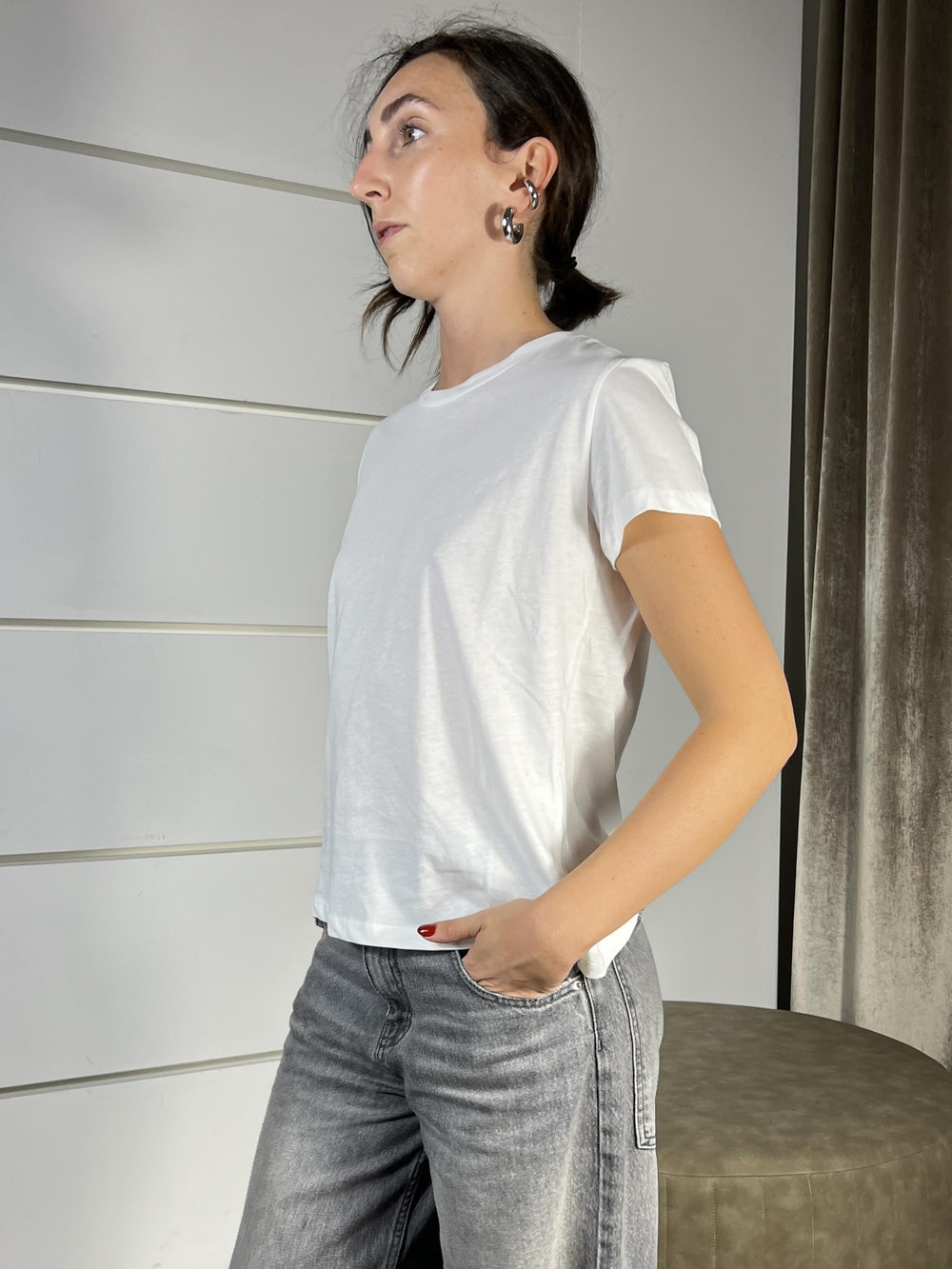 T-SHIRT BIANCA MANICA CORT SH000904LATTE SUSY MIX