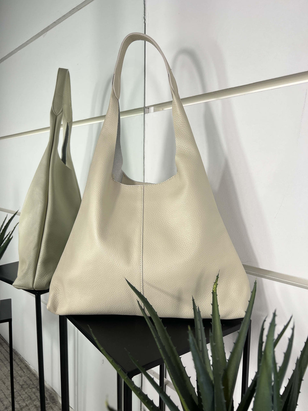 borsa in pelle a spalla beige DO-B0124BEIGE FEMME CAFE SELECTION