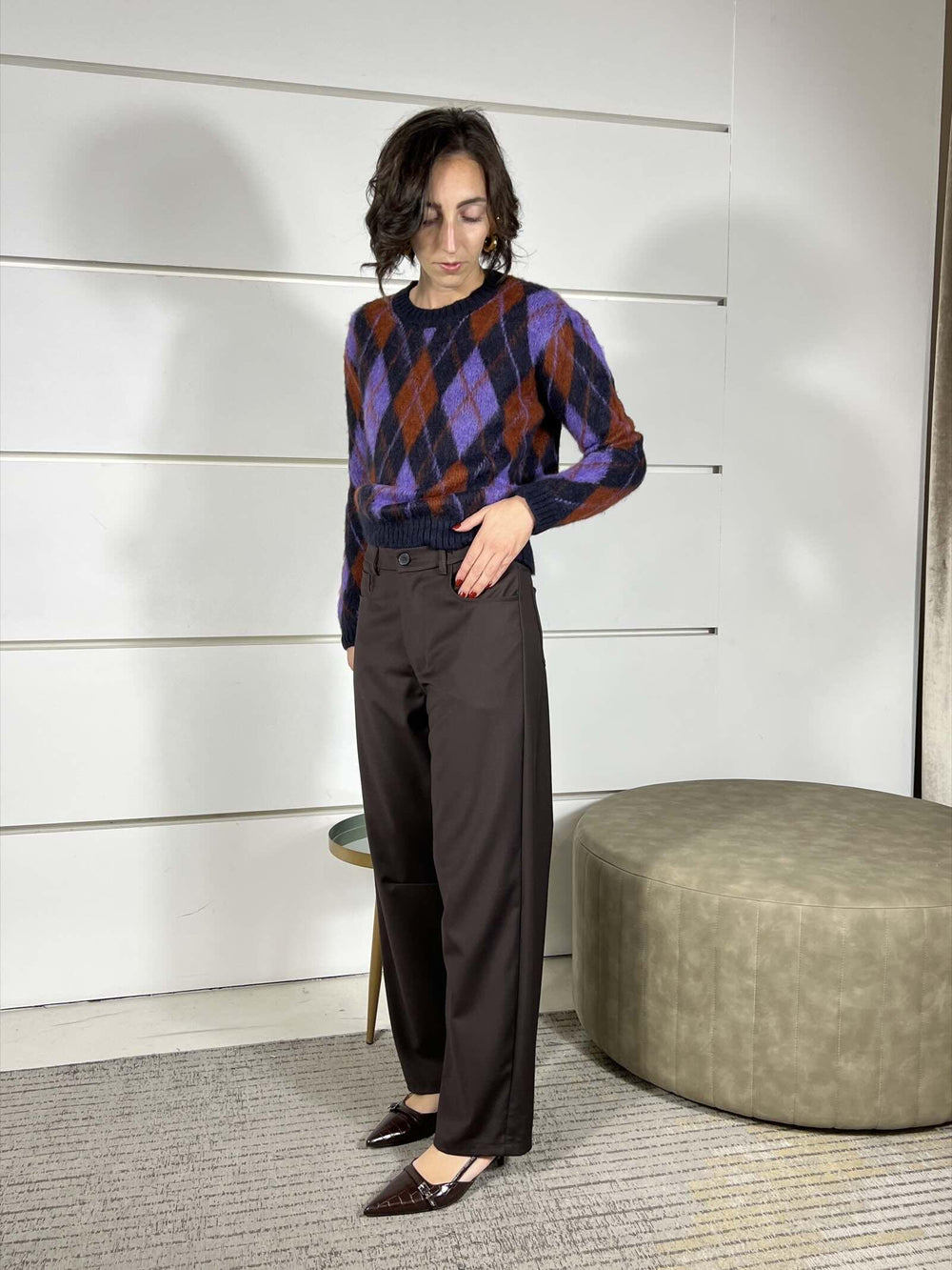 pantalone ovetto moro V01A0725MORO PHILIA LOFT