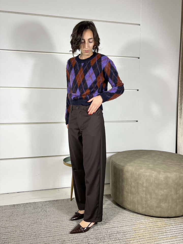 pantalone ovetto moro V01A0725MORO PHILIA LOFT