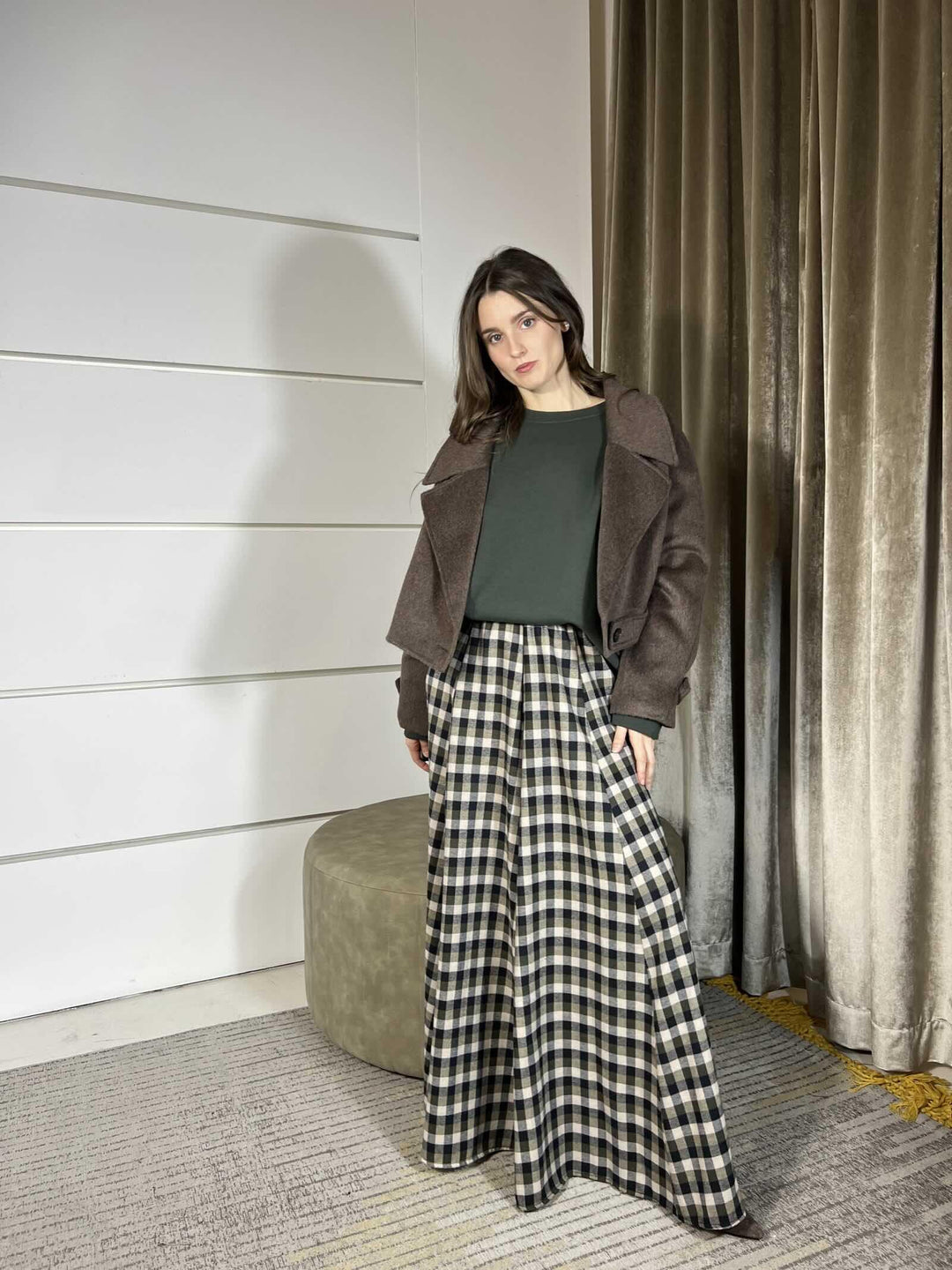 GONNA LUNGA CHECK VERDE MILITARE D300T43LVERDE MILITARE SUSY MIX