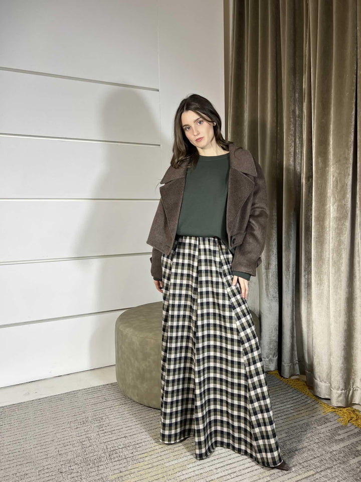 GONNA LUNGA CHECK VERDE MILITARE D300T43LVERDE MILITARE SUSY MIX