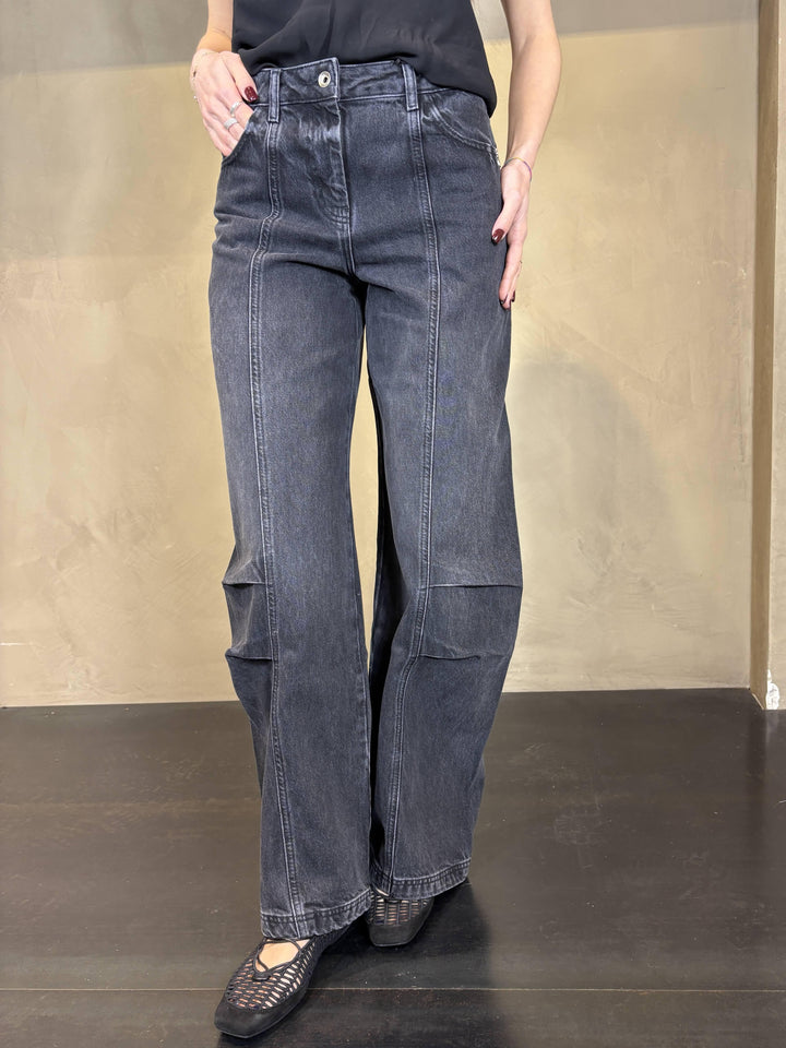 jeans ampi con pince al ginocchio neri 8P0773D1WZNK481 PATRIZIA PEPE PREVIEW