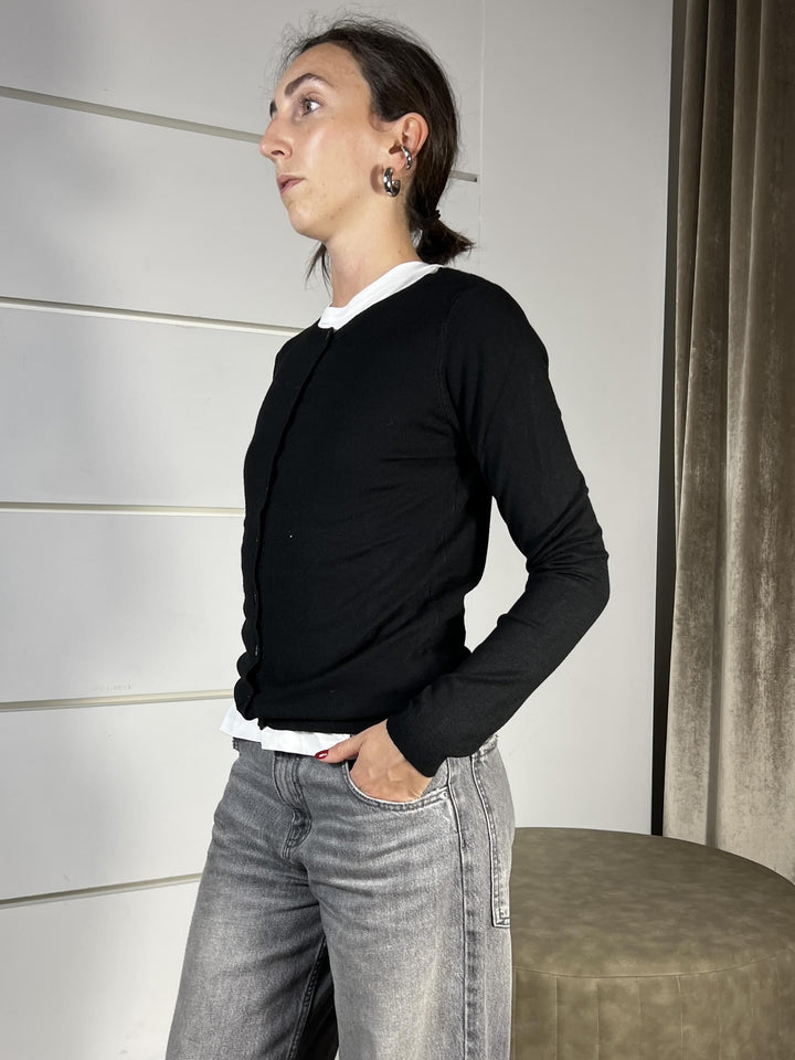 cardigan slim basico nero 250905NERO SUSY MIX