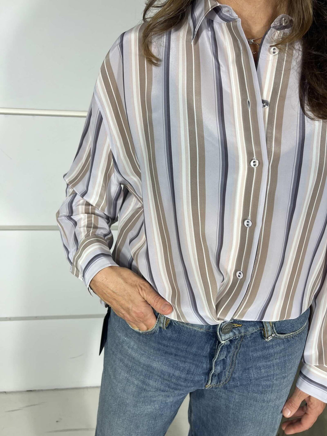 CAMICIA A RIGHE IN SETA CA1457903 SEVENTY