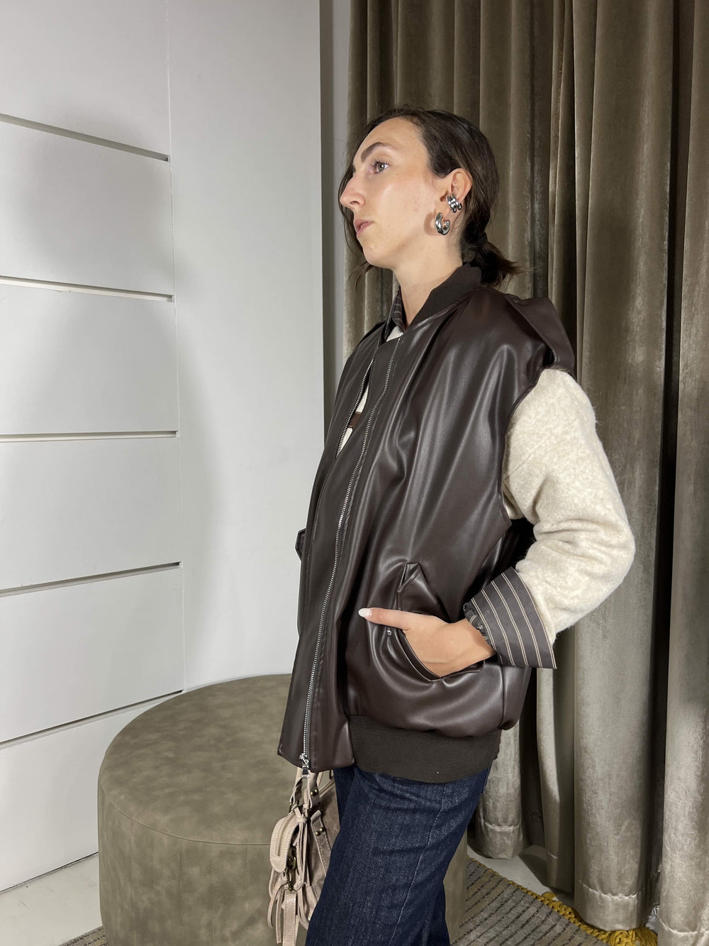 GILET MORO IN ECOPELLE LMA-P008MORO HAVE ONE
