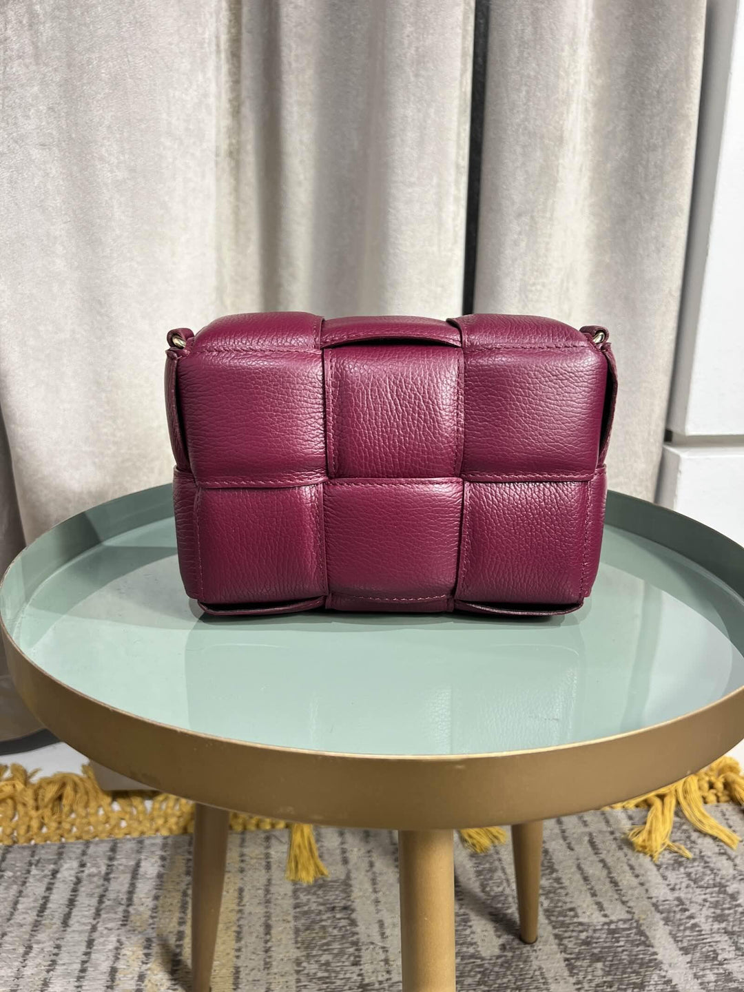 BORSA VINO A INTRECCIO IN PELLE CON TRACOLLA 264130VINO FEMME CAFE SELECTION
