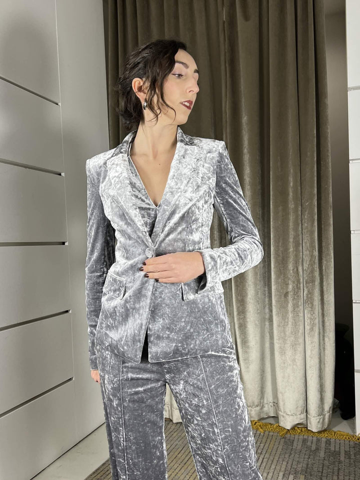 giacca in velluto martellato grigio chiaro 2S1536J343S733 PATRIZIA PEPE PREVIEW