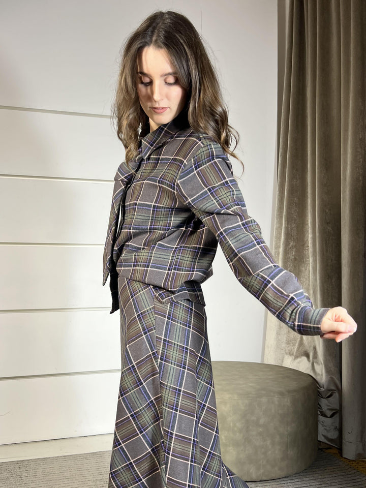 camicia con cravatta check viola 26C1372VIOLA TENSIONE IN