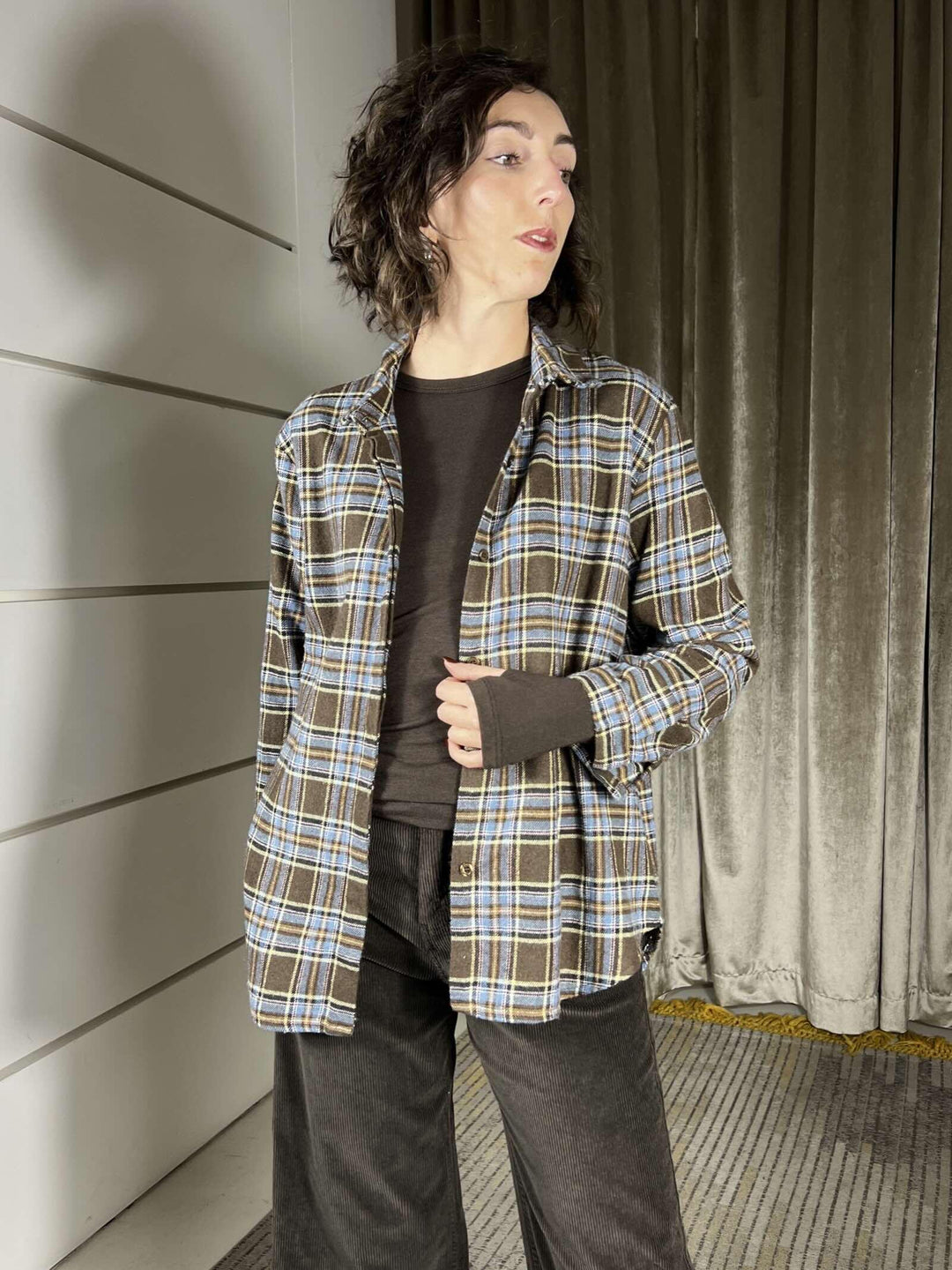 camicia quadri moro e celeste CJK-P158MORO/CELESTE HAVE ONE