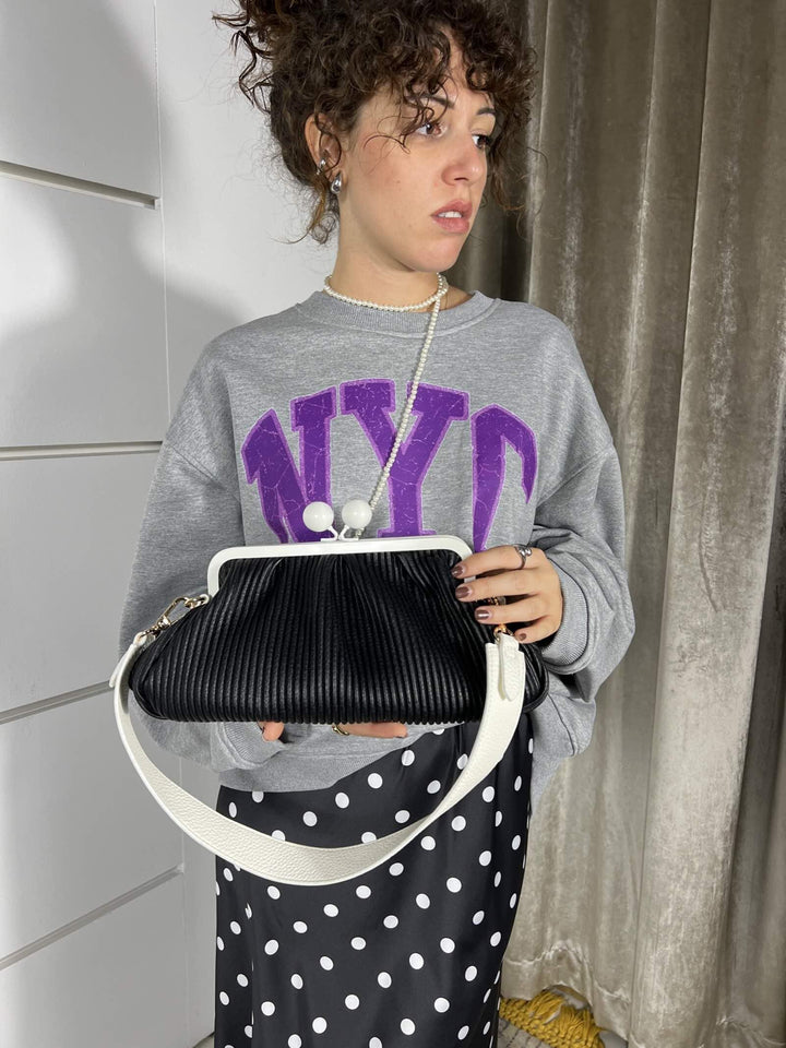 BORSA NERA A CLUTCH PIT0742BLACK FEMME CAFE SELECTION
