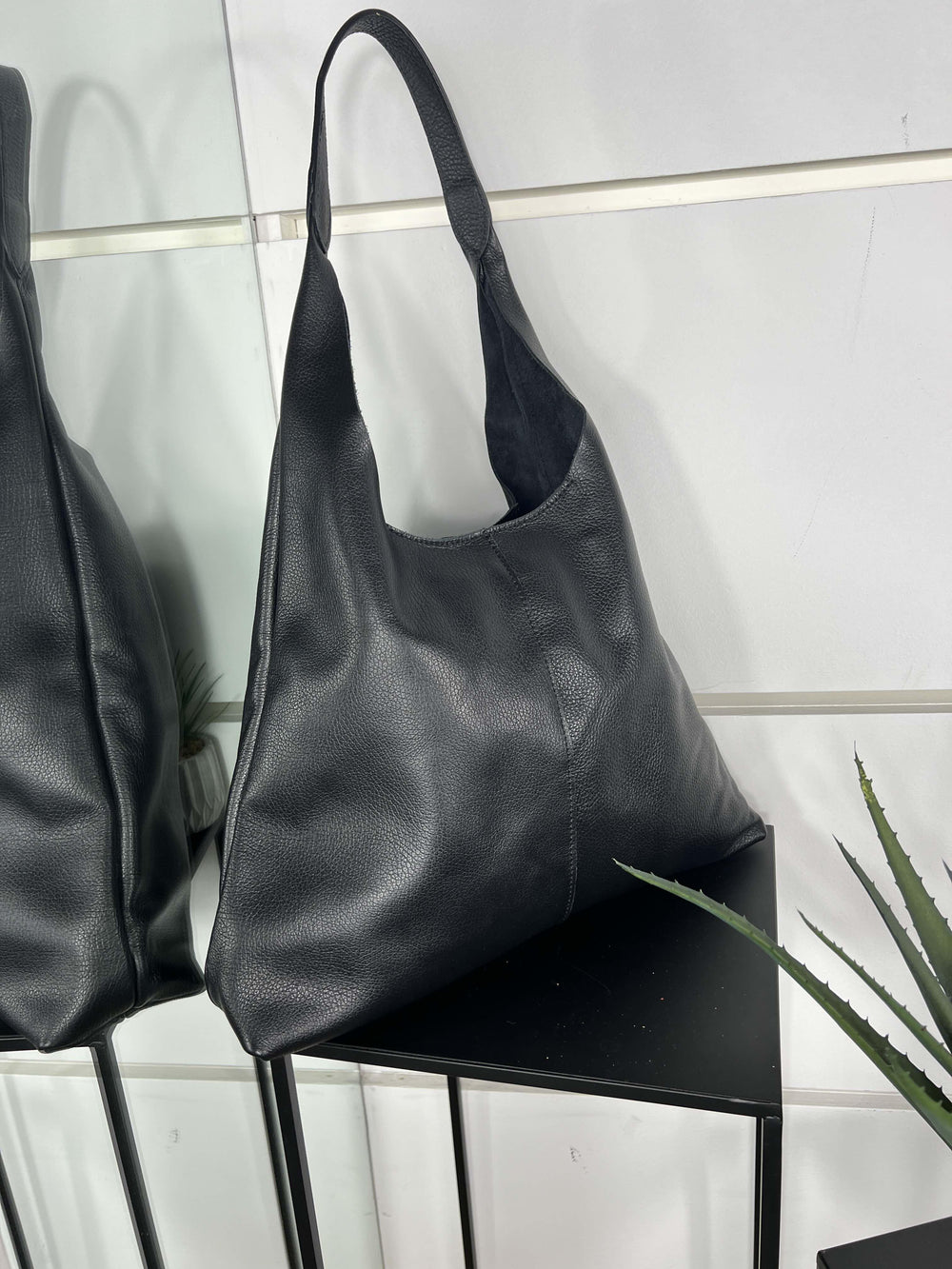 borsa in pelle a spalla nera DO-B0124NERO FEMME CAFE SELECTION