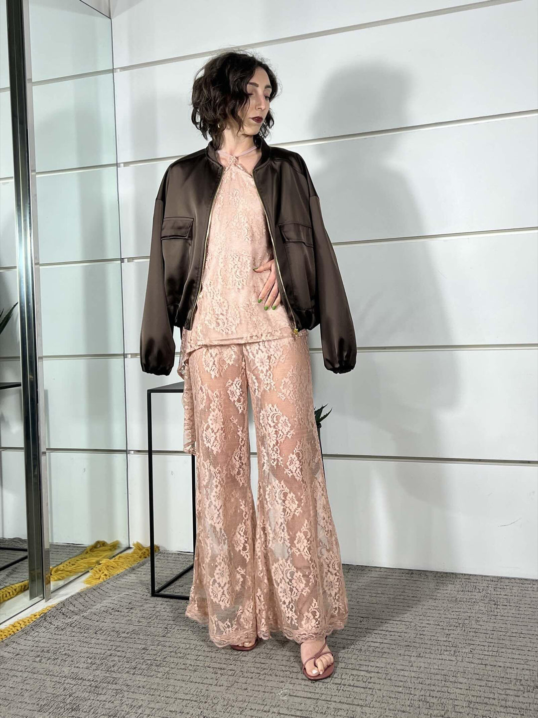 pantalone in pizzo cipria PVS-Q442CIPRIA HAVE ONE