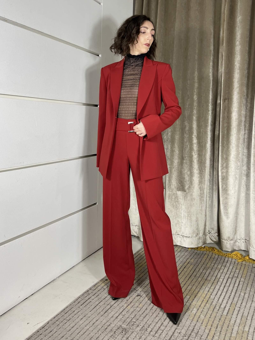 giacca femminile monopetto rossa 8S0565A6F5R862 PATRIZIA PEPE PREVIEW