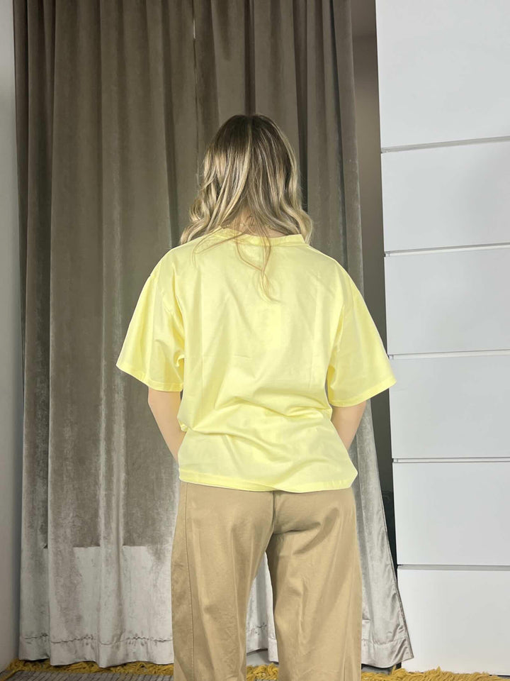 t.shirt over girocollo gialla 11935GIALLO SUSY MIX