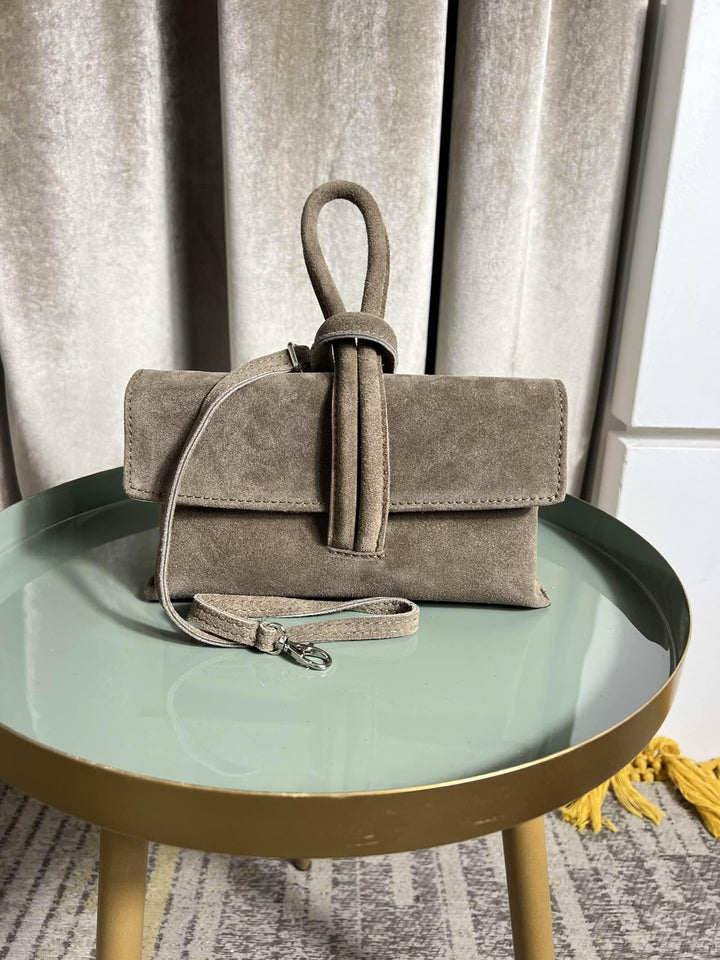 BORSA A NODO IN CAMOSCIO TORTORA SCURO 200415TORTORA SCURO FEMME CAFE SELECTION