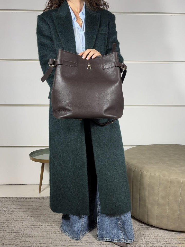 borsa a secchiello grande dark chocolate 2B0150L162B856 PATRIZIA PEPE