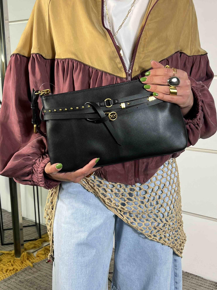 BORSA A SPALLA BEL BAG NERA BELT BAG CLASSICZ99Q PINKO