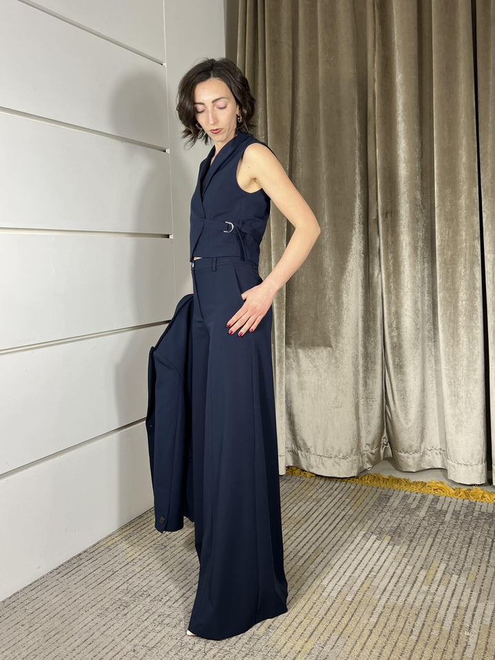 pantalone ampio blu TAB0130BLU VICOLO