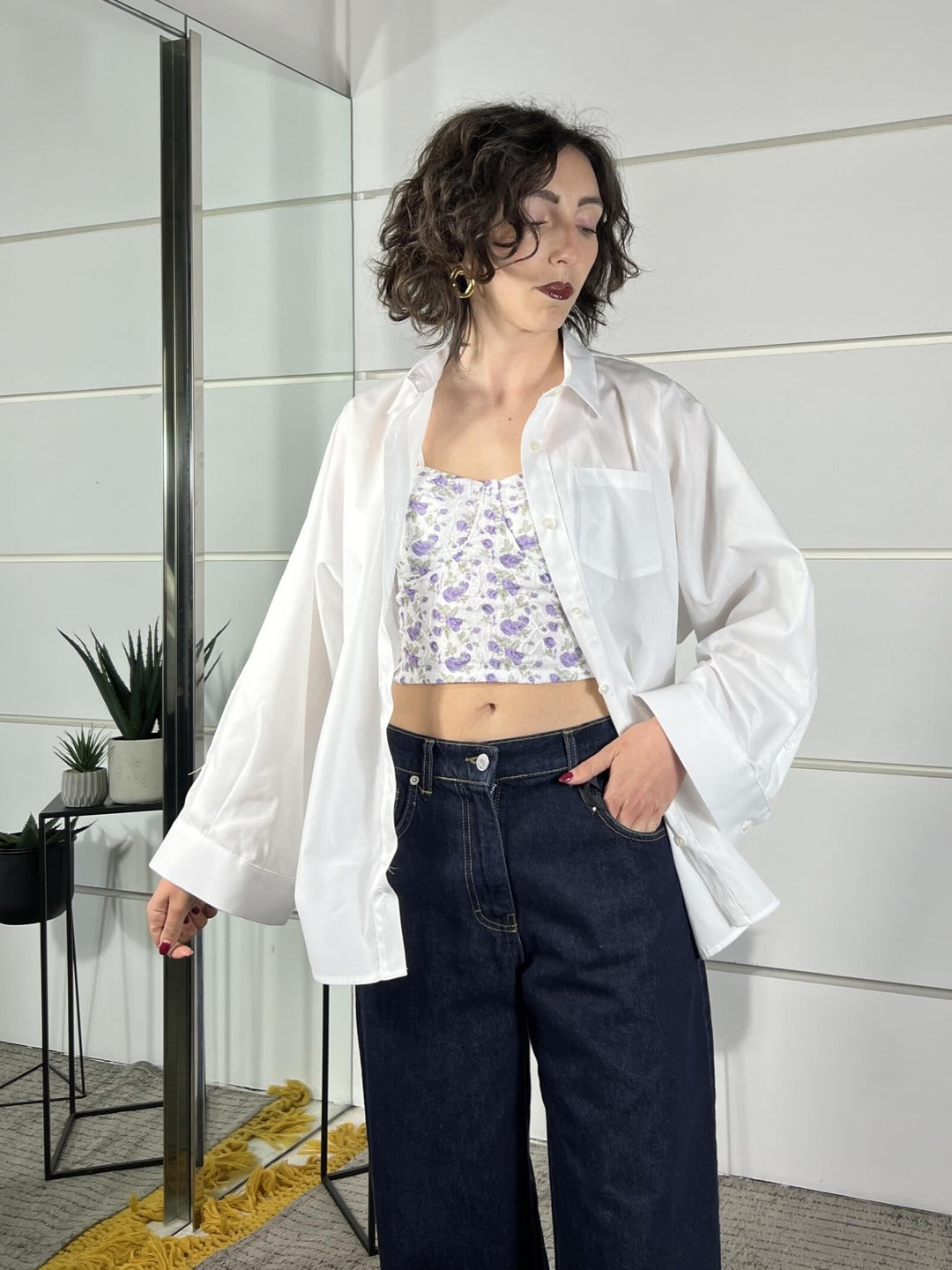 top corsetto a fiori lilla TAB1408LILLA VICOLO