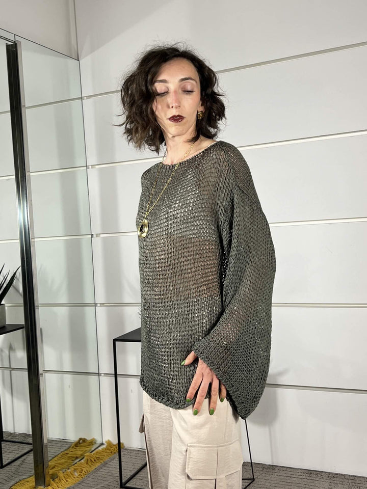 maglia a rete, manica lunga militare 3AB3026MILITARE 19 VICOLO
