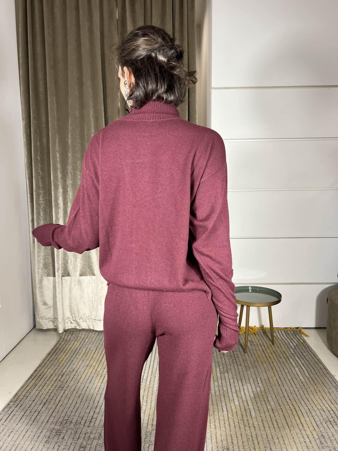 dolcevita con manicottobordeaux 22108FBORDEAUX VICOLO