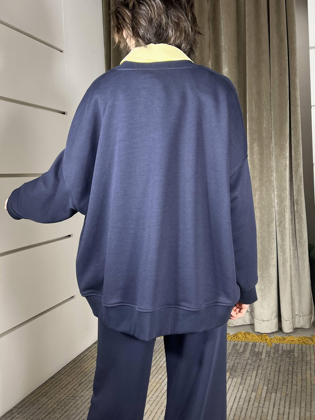 felpa scolloa v over garzata blu TAB0566BLU VICOLO