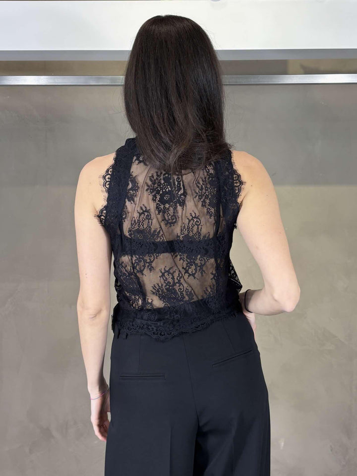 gilet in pizzo nero GRAZIOSOZ99 PINKO