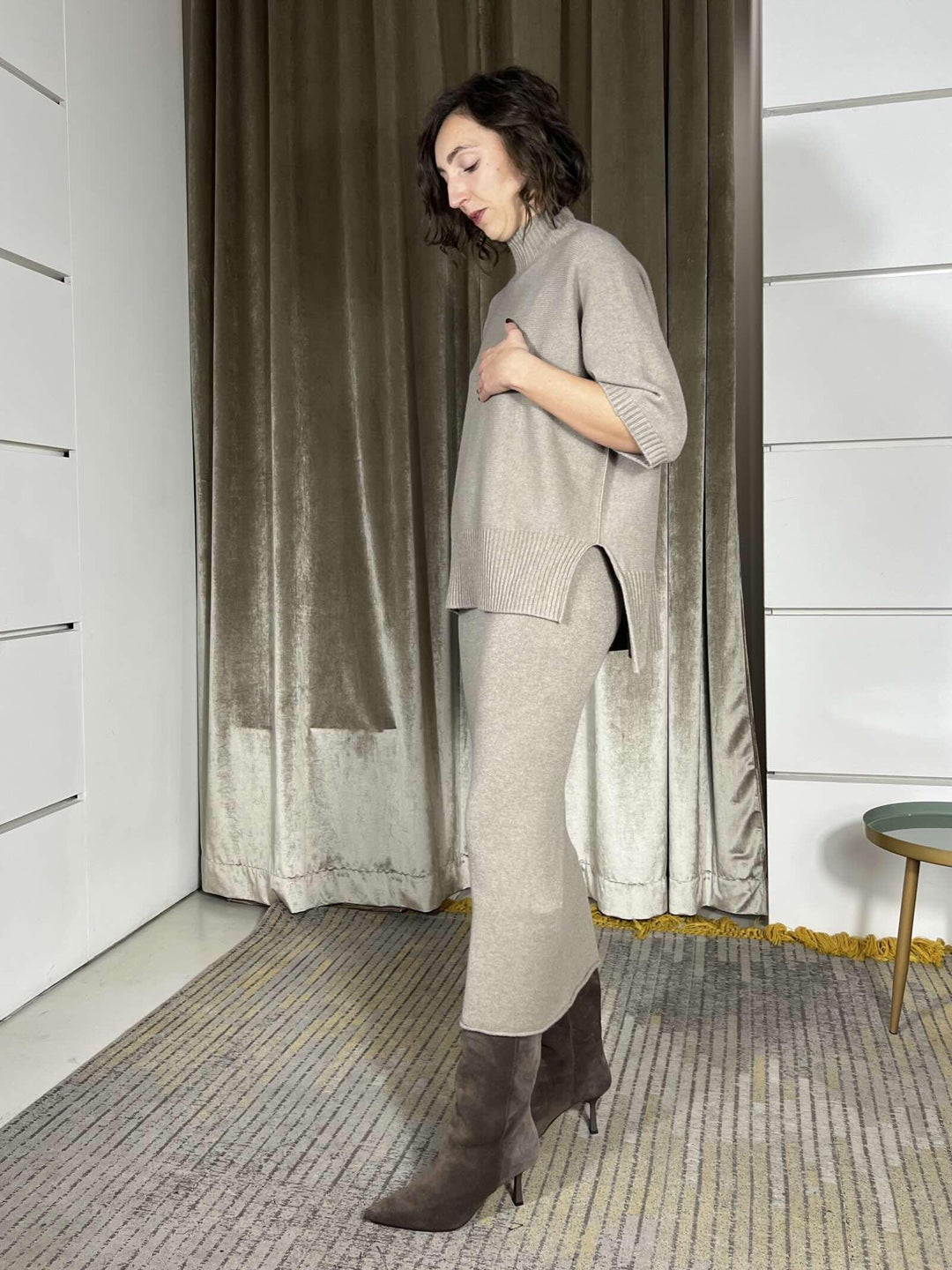 gonna in maglia taupe G30258861928 IMPERIAL