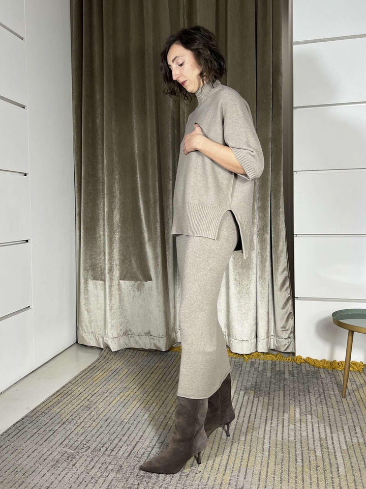 gonna in maglia taupe G30258861928 IMPERIAL