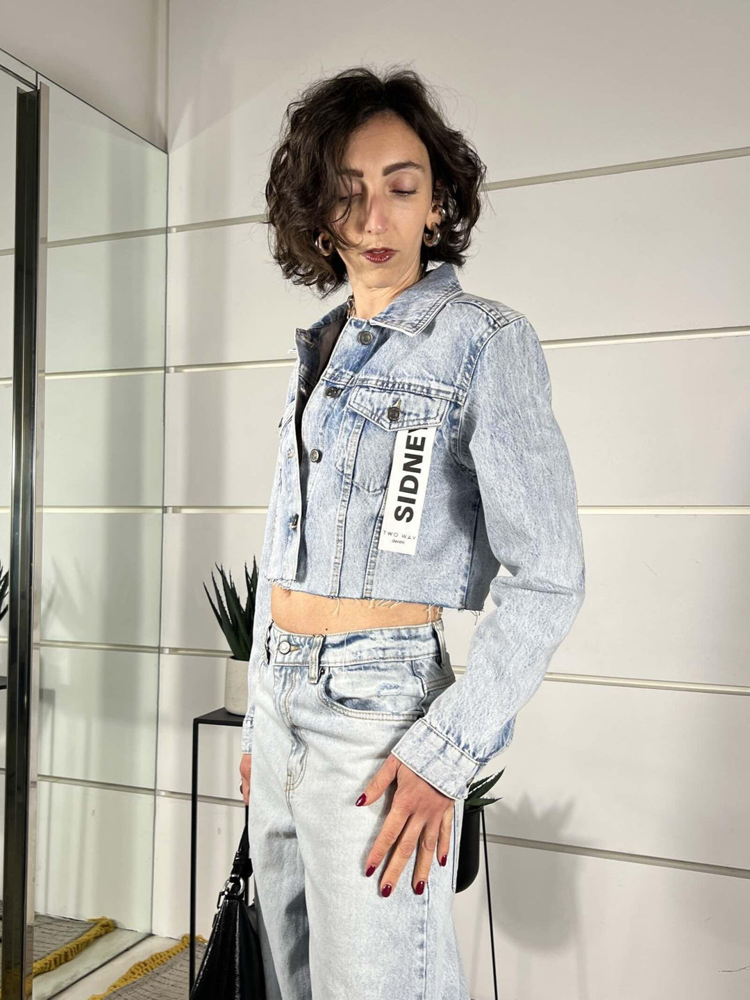 giacca in denim crop light blue SIDNEYLIGHT BLUE TWO WAY
