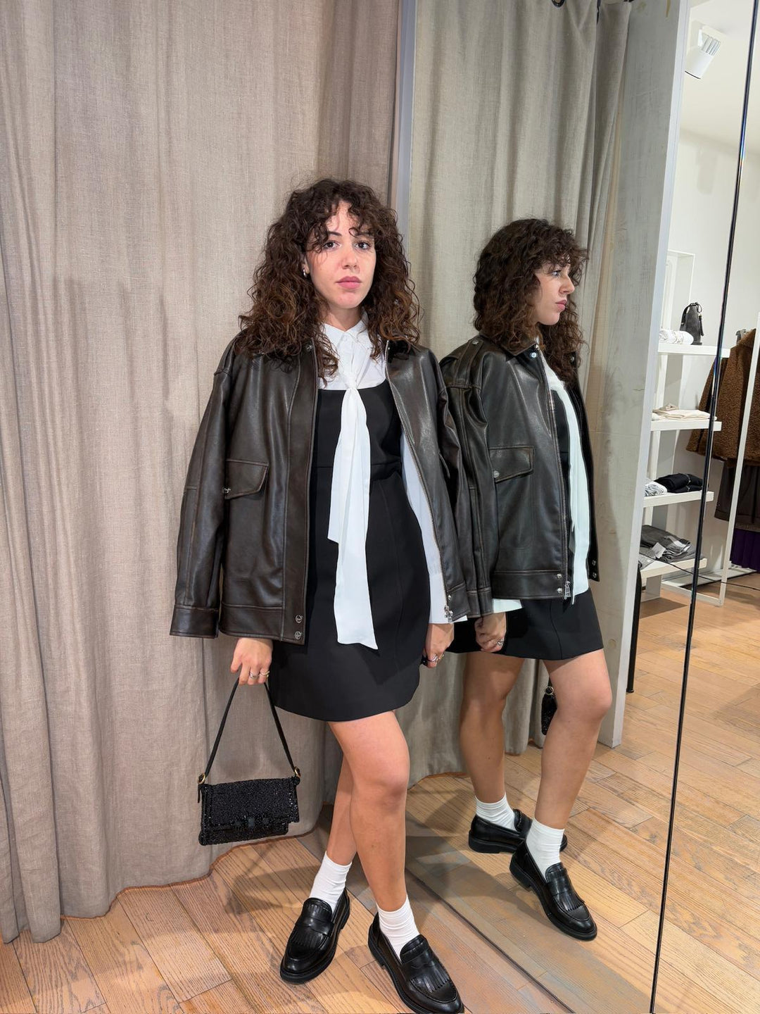 abito nero scollo quadrato GERUSIA003 iBLUES 1