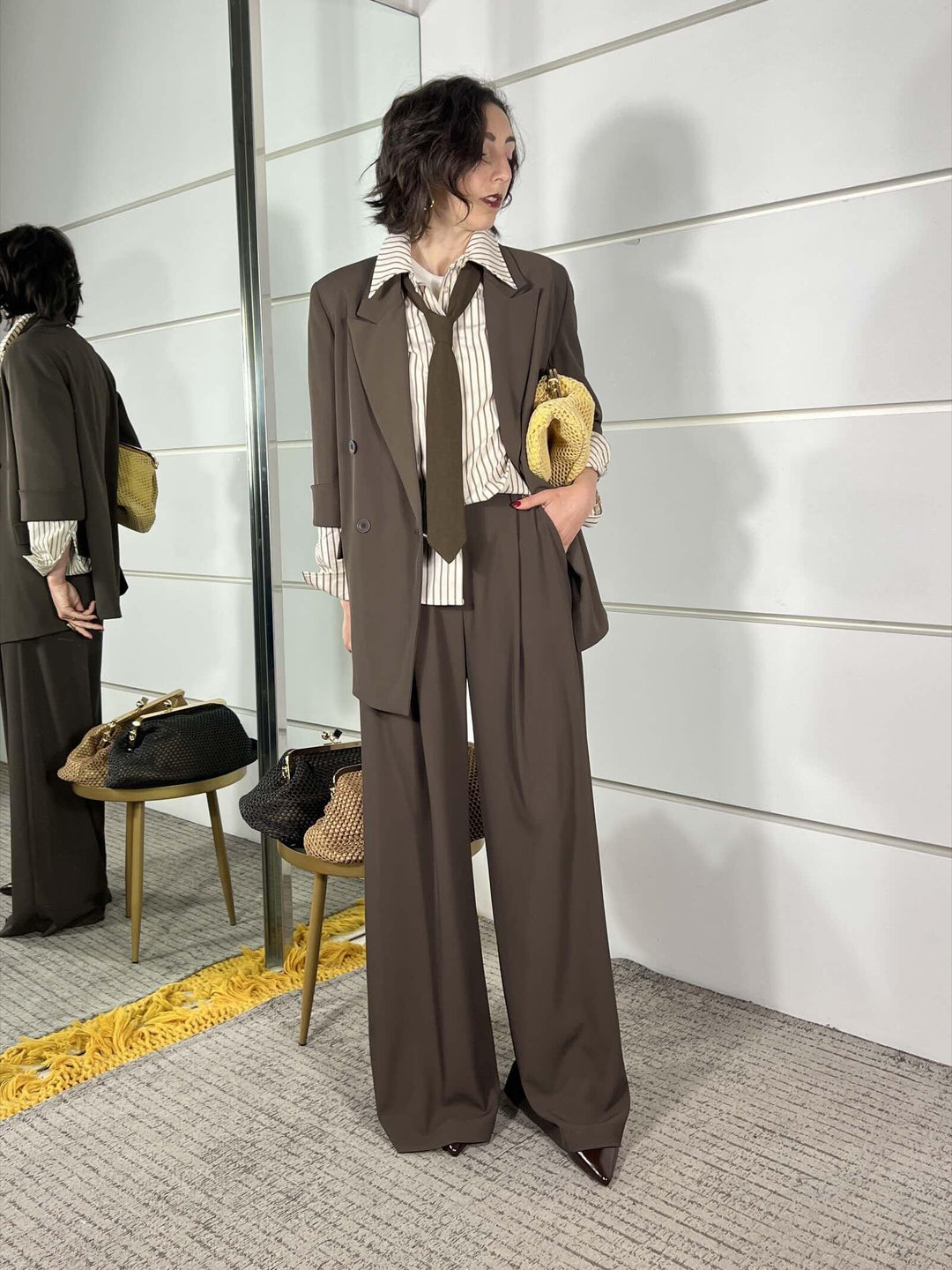 pantalone moro a palazzo con pinces M02N0019MORO PHILIA LOFT